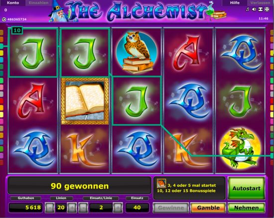 Novoline Automat Alchemist