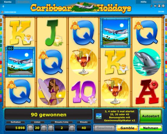 Novoline Automat Caribbean Holidays