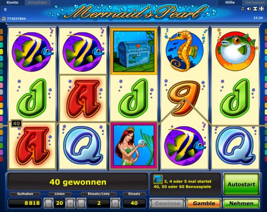 Novoline Automat Mermaid's Pearl