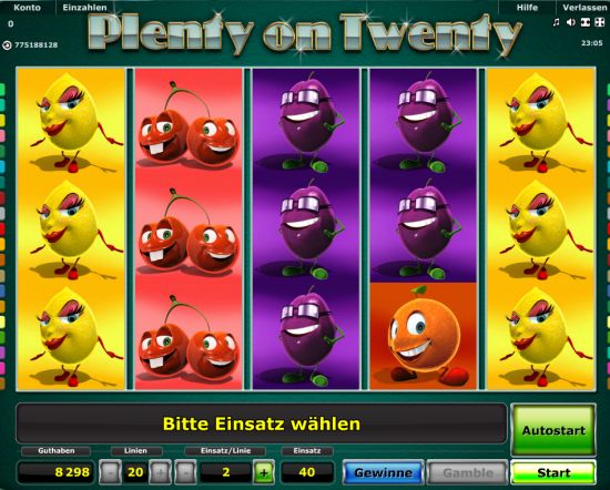 Novoline Automat Plenty on Twenty